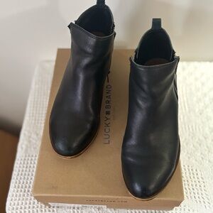 Lucky Brand Sleek Black Ankle Booties
